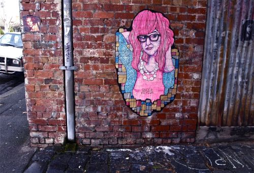 &ldquo;Queer Voyeur&rdquo; is a hand painted paste-up in Fitzroy (a neighborhood in Melbourn