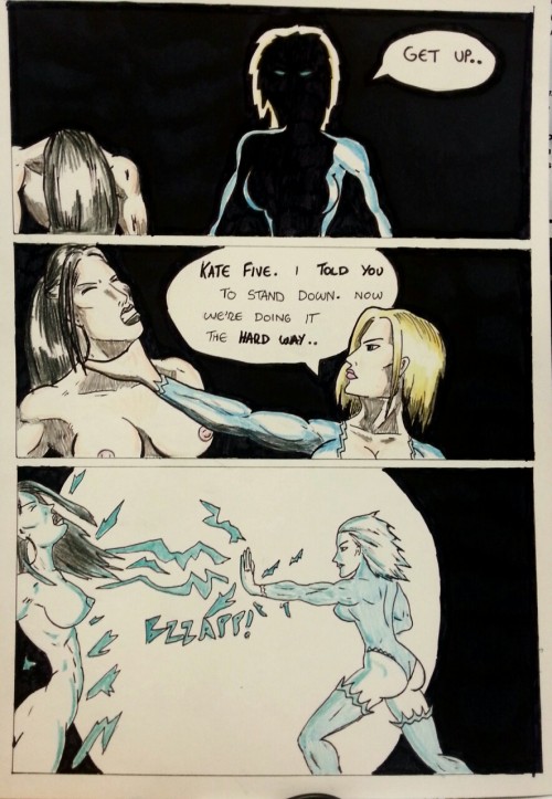 Kate Five vs Symbiote comic Pages 34 - 43  Kate and Ms Blitzen go toe-to-toe