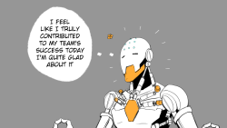 getaroomyouscaredfuck: kochei0: my first potg with zenyatta was followed by the cutest interaction with my team’s roadhog Honestly, there are 2 kinds of Roadhog mains, there’s the ones that are super fucking cold-hearted and murder everyone without