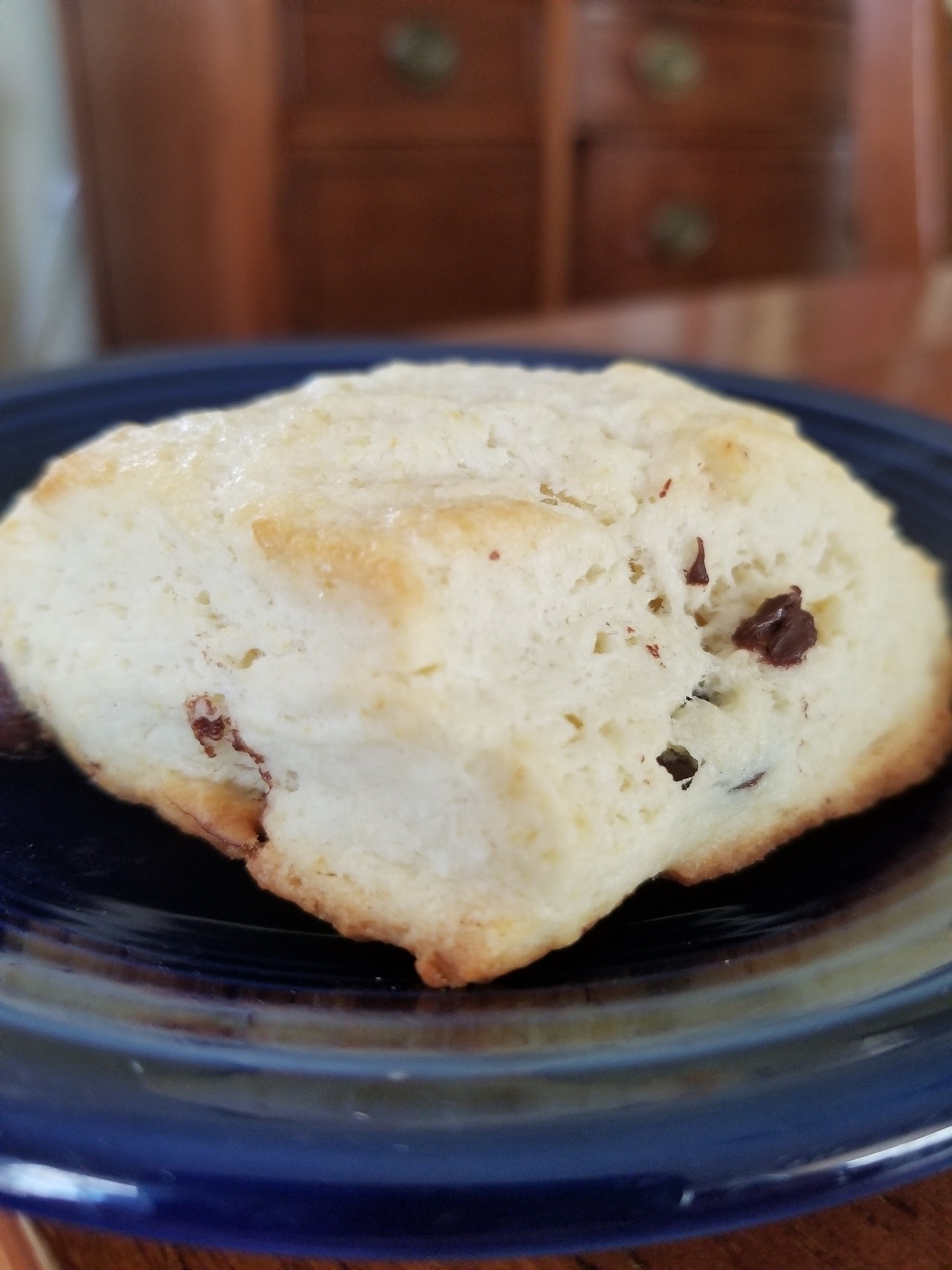 Today I made…Almond Scones with dark chocolate chips and mock Devonshire Cream…possibly