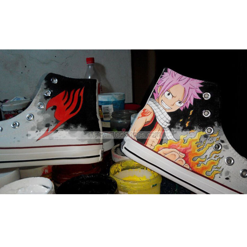 Custom Painted Canvas Shoes — Fairy Tail Anime Shoes Converse