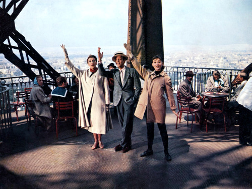 Kay Thompson, Fred Astaire, Audrey Hepburn; production still from Stanley Donen’s Funny Face (