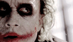  He turns to me and says, “Why so serious?” Comes at me with the knife. “WHY