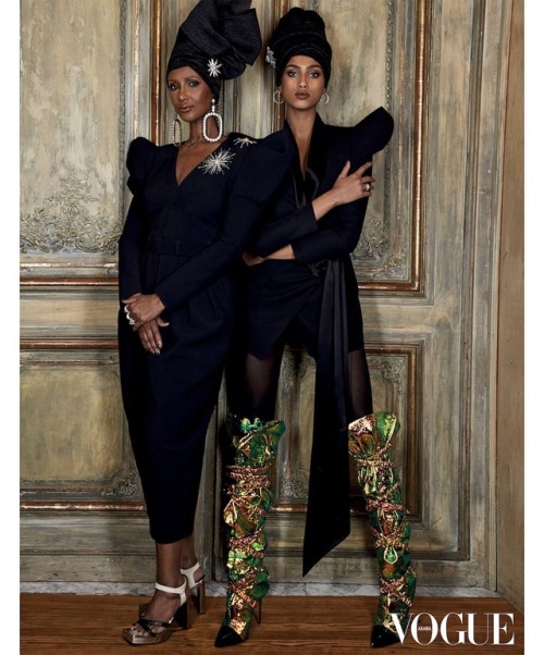 Iman &amp; Imaan Hammam photographed for Vogue Arabia March 2018
