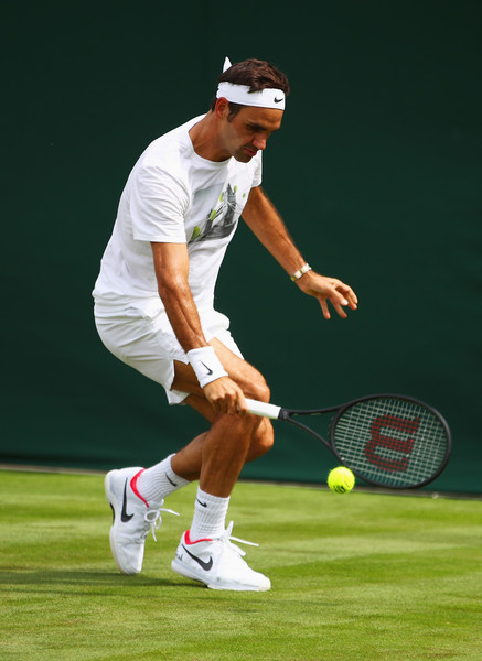 rfederer2:Roger Federer during a practice session at The Championships Wimbledon, 2017.