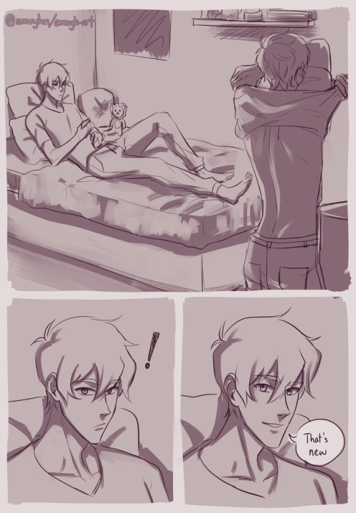 emuyh-art:au where klance fell out of touch after high school and reunite years later (dialogue is m