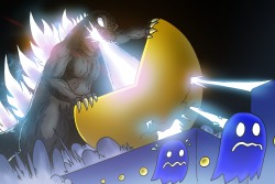 brandontheoutcast:  Godzilla vs Pacman