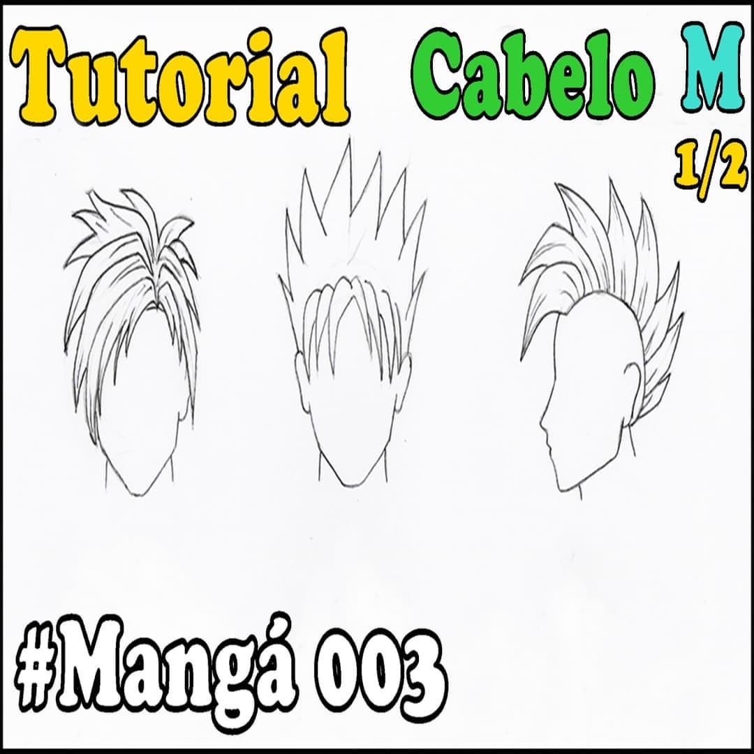 DESENHE qualquer CABELO de ANIME em 3 passo(FÁCIL) 