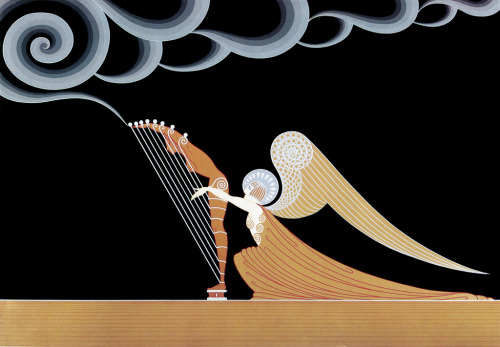books0977:The Angel (1983). Romain de Tirtoff, Erté (1892-1990). Serigraph.In his 70s and 80s, when 