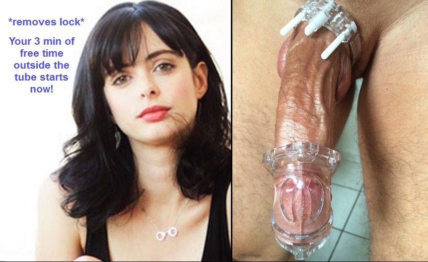 I decide key holder Krysten Ritter unlocks one of her boys for a quick supervised