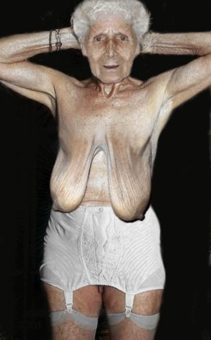 grannycity:Granny City…Look at those very old sagging tits!