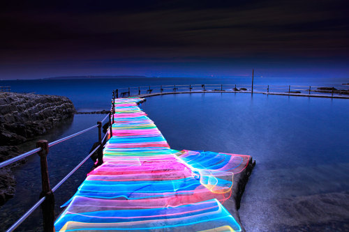 Light paintings by David Gilliver  My Light Paintings are all created using very long exposures, and are primarily taken at night. I use various light tools to create objects within the landscape, and I am present in each image the whole time the photogra