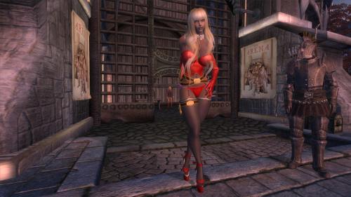 Wearing a wig from this thread in loverslab and an alternate set of stockings.  Can&rsquo;t