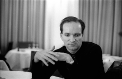endlesskraftwerk:  Florian Schneider during an interview in Hotel Royal Monceau, Paris, 1978. Kraftwerk had arrived in Paris to present their new album The Man-Machine for the first time. In fact, they barely showed up, leaving the job fully to their