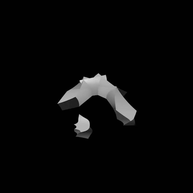 This little creature appeared while working on an ornament for a bigger work...The viscosity of a solid.
*Gif at 60fps, 200frames, 6MB.My sites: Giphy - TwitterCryptoart: Makersplace - SuperRare - Objkt #gif#gif art#perfect loop#slit scan#alcrego #a. l. crego  #black and white #minimal#time displacement#digital art