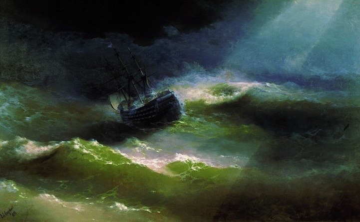 knightofleo:  mymodernmet:  Mesmerizing Translucent Waves from 19th Century Paintings