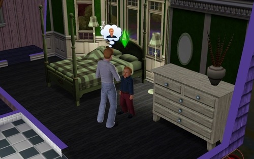 mishasminions:  IN ONE OF MY SIMS HOUSEHOLDS, THIS BOY CHILD STEPPED INTO THE BATH,