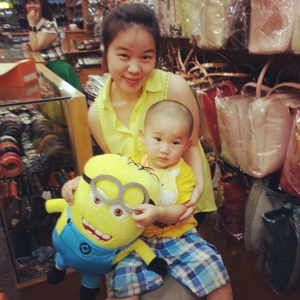 Triple stunning yellow with baby rafael #cute #baby #neon #boutique #instafashion #instadaily #minion #despicable