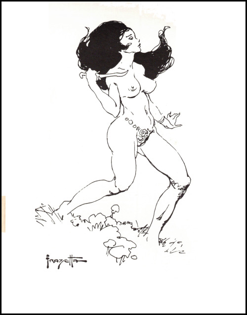  Frank Frazetta sketch from Chacal #2, Spring 1977. Greystoke Trading Company.