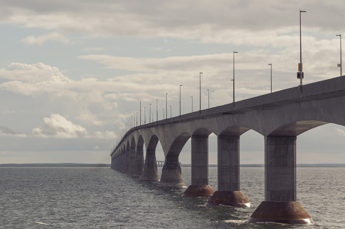 The Confederation Bridge between New Brunswick and Prince Edward Island.