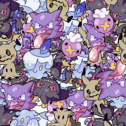 seaslugfriend:  I made some tiling pixel ghost friends! feel free to use for your own blogs, just give credit to me if you can.  You can also buy them individually as stickers here!!  