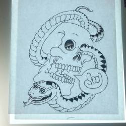 Redraw, redraw. #skulls #snake  (at Empire Tattoo Quincy)