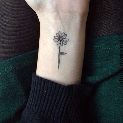 animtest — Small Sunflower Tattoo On Wrist...