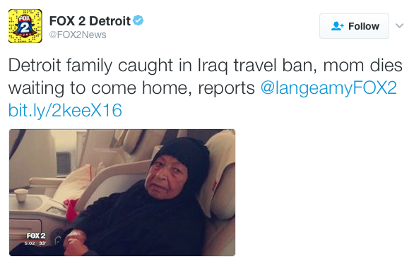 micdotcom: Green card holder dies after Trump’s Muslim ban stops her from boarding