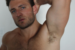 My friend Chris showing his hairy armpit.