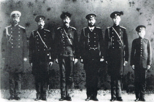The six sons of Grand Duke Mikhail Nikolaevich: Nicholas, Mikhail, Georgiy, Alexander, Sergei and Al