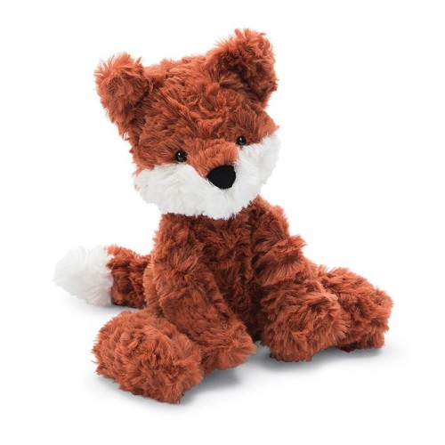 jellycat foxes![ ID: four pictures of stuffed red fox toys made by jellycat. the banner says, “do no