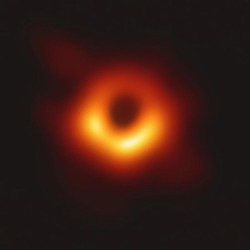 earth:The first ever image of a black hole was revealed this morning. It’s 6.5 billion times the mass of the sun and over 55 million light-years from @earth. Black holes generate a gravity field so powerful that nothing can escape their pull – including