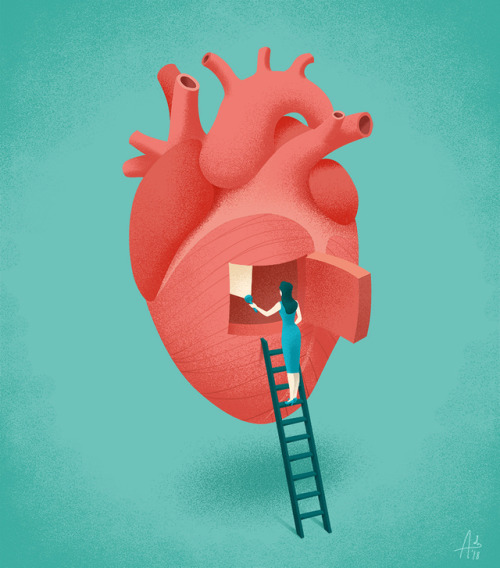 Editorial illustrations for Oprah magazine February issue based on the article titled “The Hea