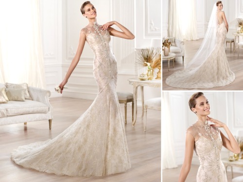 designerbridalroom: WEDDING DRESS OF THE WEEK - ATELIER PRONOVIASA high neck wedding dress in mermai