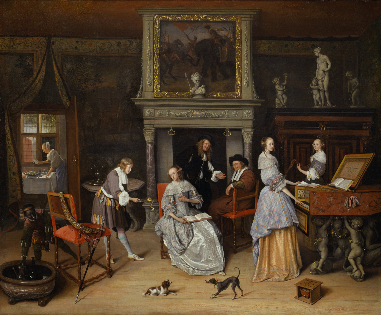 flemishgarden:Jan Steen - Fantasy Interior with Jan Steen and the Family of Gerrit