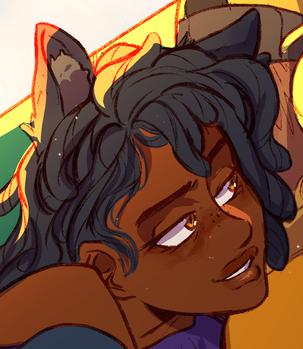 i drew a bmblb piece but i hate how it came out, Blake looks cute tho so i’m posting a crop of her face LMAO