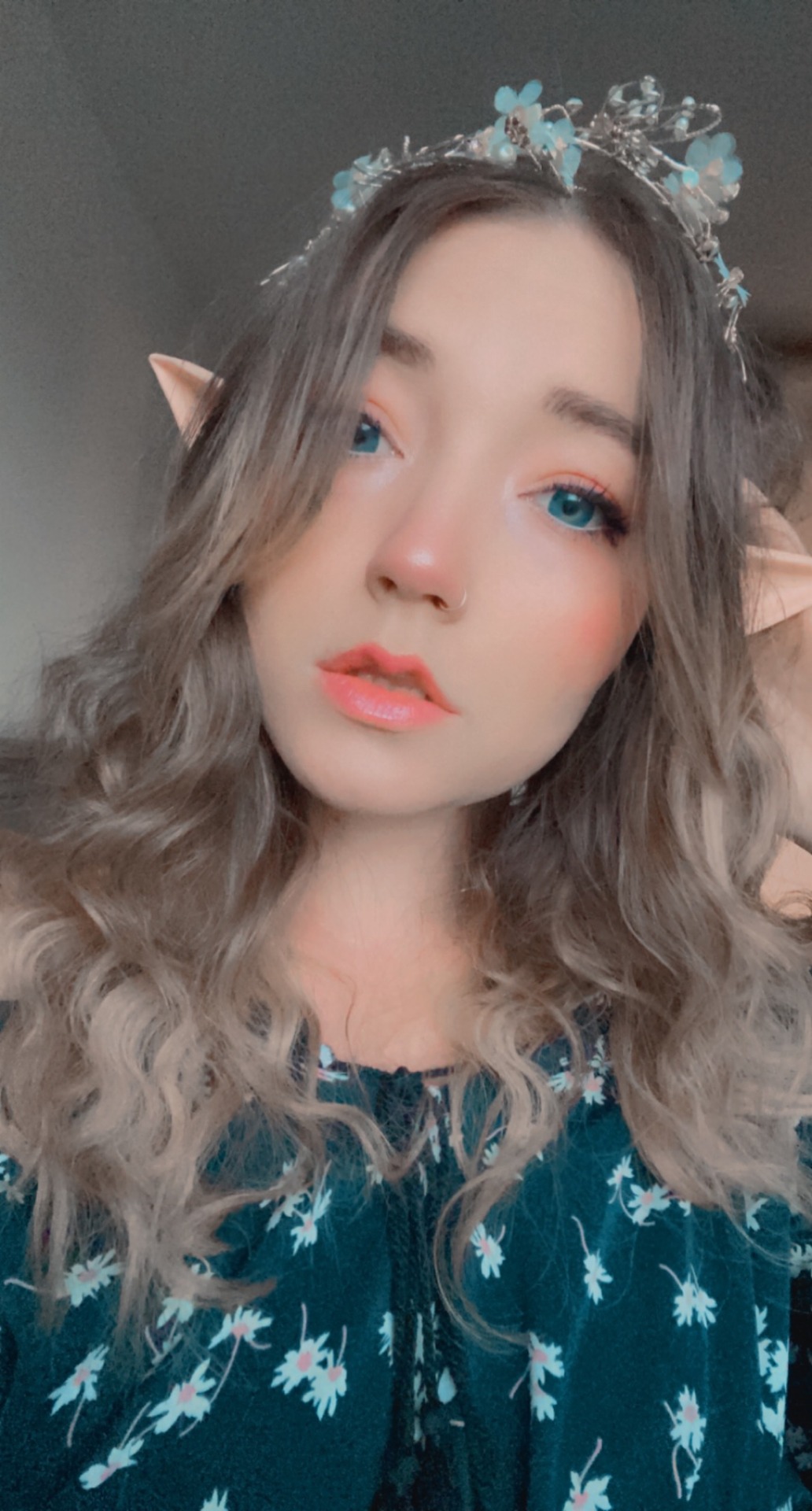 Kawaii anime girl taking photos with cute filters