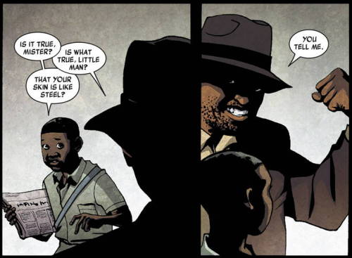 superheroesincolor:   Luke Cage Noir Vol 1 (2009) // Marvel Comics  Story: Mike Benson, Adam Glass , art: Shawn Martinbrough Get it now here  [ Follow SuperheroesInColor on facebook / instagram / twitter / tumblr ]   Dope