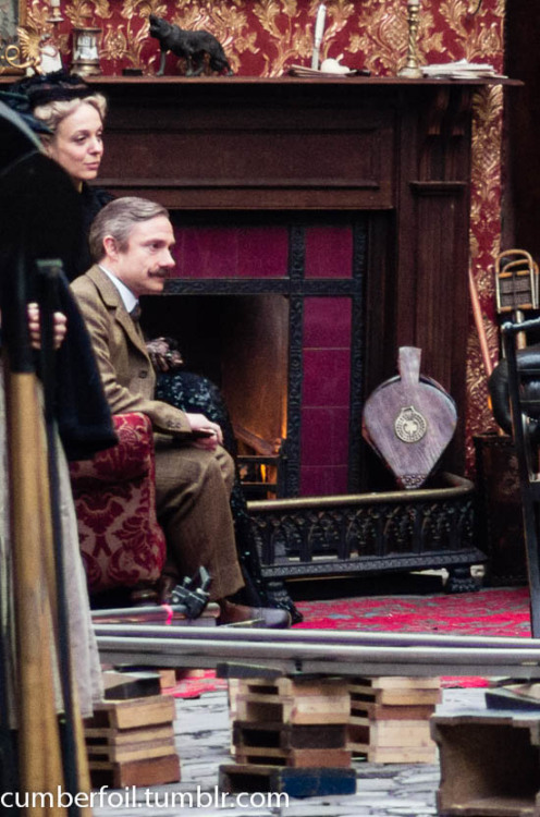 cumberfoil:Some more close-ups from Bath. I’m a bit in love with John’s chair and Sherlock’s morning