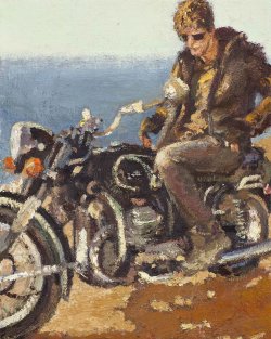 ydrorh:  Motorcycle, 2010, Oil on canvas, 50x40 cm (Photo Ran Erde)http://www.yisraeldrorhemed.com/https://www.flickr.com/photos/yisrael_dror_hemed