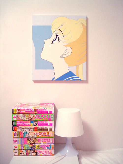 dearninety:  part of my room (2) sailor moon, acrylic on canvas, 45.5 x 39.7cm 
