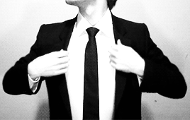mr-egbutt:  ✟☯~follow for more god damn black and white suit gifs with the face