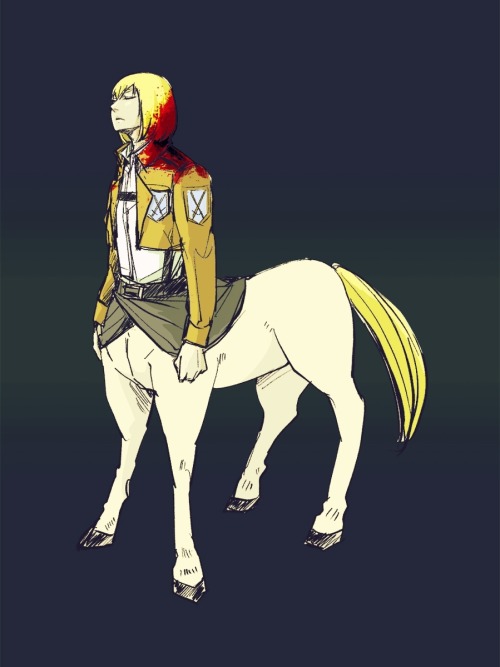 swiggity-switan-i-am-a-titan:  reiner—braun:  進撃の馬 by ノミドリアン
