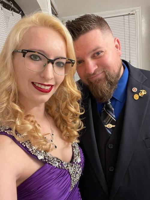 katiiie-lynn:Had such a fun time getting all dressed up tonight and celebrating the 246th birthday of the Marine Corps at the Marine Corps League birthday ball with my oh so handsome marine 🥰😍💖 Adam was the youngest marine at the ball and is