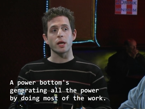 tumblinwithhotties:  Dennis (Glenn Howerton) enough oral education…let’s step into the bedroom and move this to clinical studies. Although some form of oral would continue there.