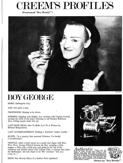 not manly Boy George loves Creem