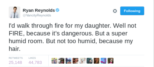 littleredrydenhood: ryan reynolds on his daughter 