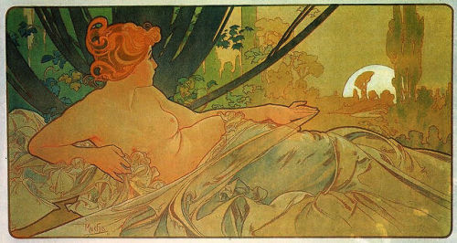 universeobserver:  nevver:  Alphonse Mucha  i stayed at this hotel and there was art just like this hung in all the hallways 