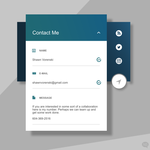 “Contact Me” drop down concept.