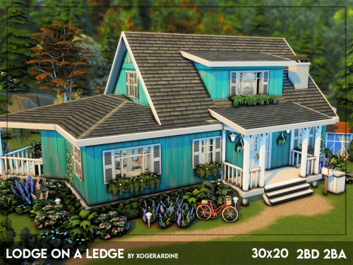 Lodge on a Ledge (NO CC)  Long time no TS3 build, so I found this beauty in the utopian world. It wa